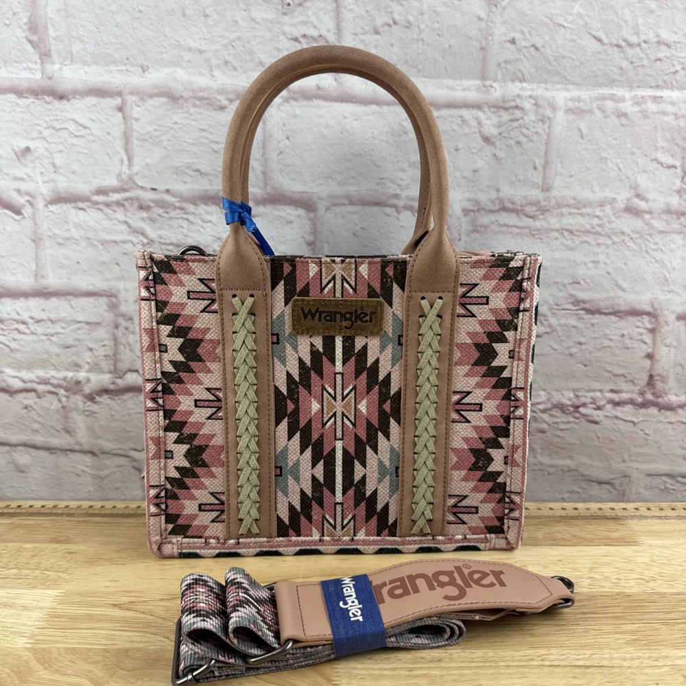 Wrangler Pink and Brown Tote Bag